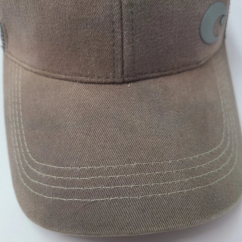 Costa Hat Adjustable Trucker Mesh Brown Gray Distressed Del Mar Fishing Outdoors